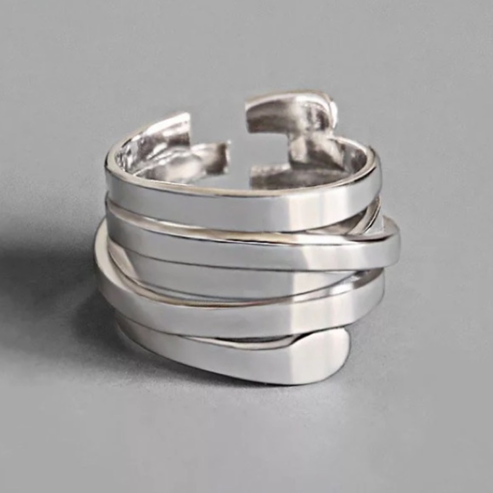 Sterling silver multilayer ring - Picture 1 of 3